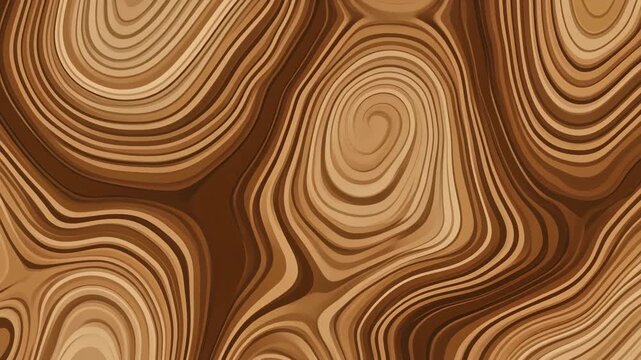 Abstract Dendrochronology Map Showing Tree Ring Lines Waving Like a Topographical Map Loop
