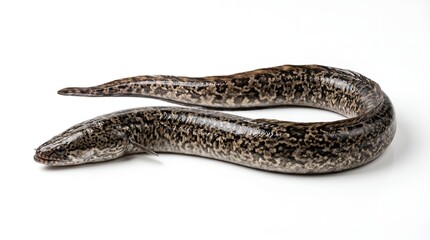 Obraz premium Freshwater European Eel Isolated on White Background.