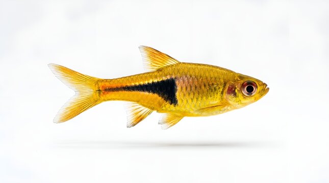 Harlequin Rasbora Fish Isolated on White Background.