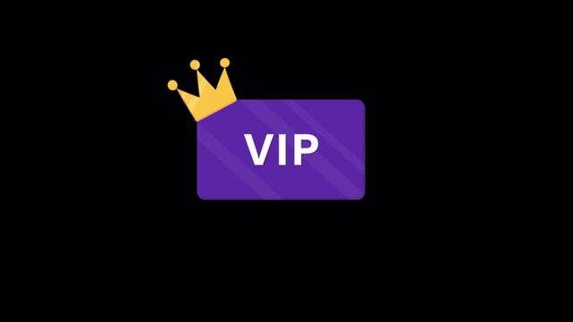 Animated VIP Card with Golden Crown Video - Transparent