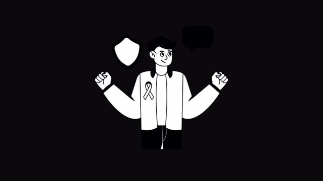 Survivorship Black and White Alpha Channel Animation