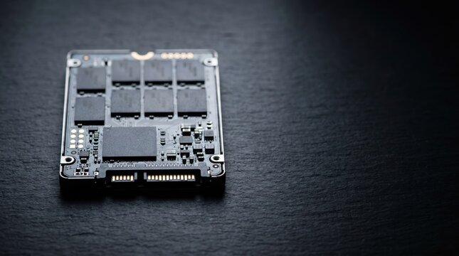 Modern Solid State Drive on Dark Surface