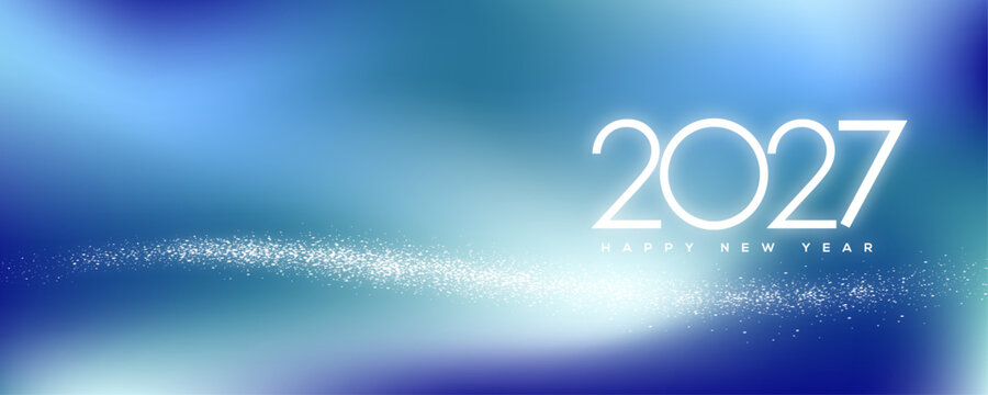 Happy New Year 2027 Greeting Card, Banner, Background