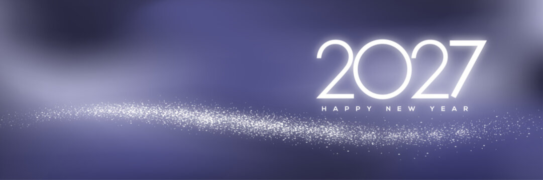 Happy New Year 2027 Greeting Card, Banner, Background