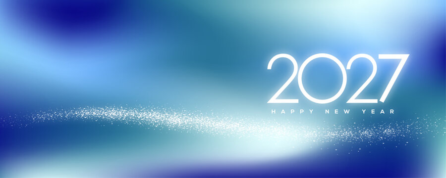Happy New Year 2027 Greeting Card, Banner, Background