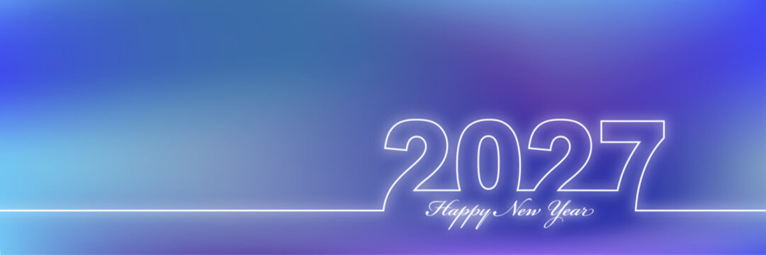 Happy New Year 2027 Greeting Card, Banner, Background