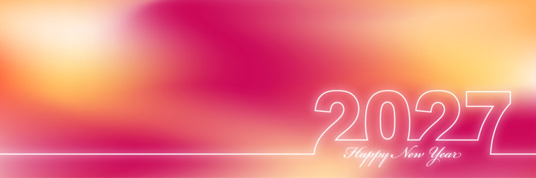 Happy New Year 2027 Greeting Card, Banner, Background