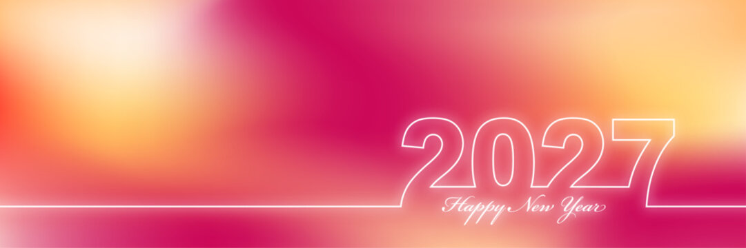 Happy New Year 2027 Greeting Card, Banner, Background