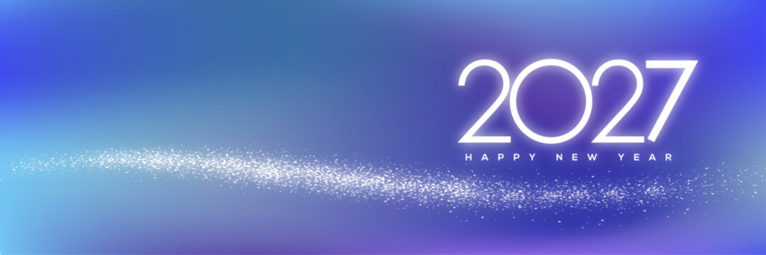 Happy New Year 2027 Greeting Card, Banner, Background