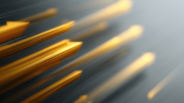 Abstract gold market volatility represented through dynamic geometric patterns and arrows, modern financial artwork