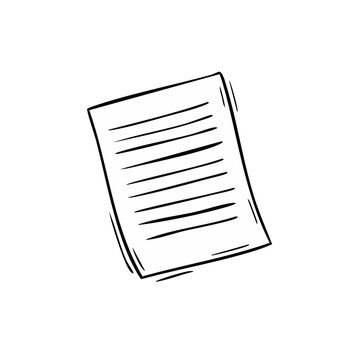 Hand Drawn Sketch of Lined Paper Document