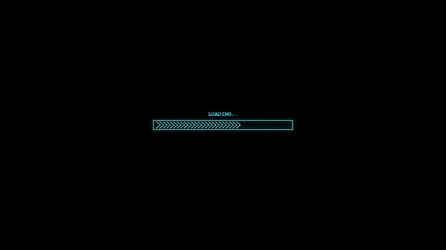 Cyberpunk Cyan Loading Progress Bar HUD