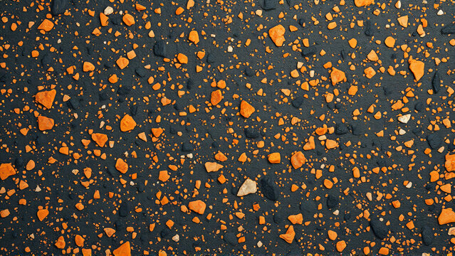 Volcanic basalt stone texture with extreme macro and warm gold