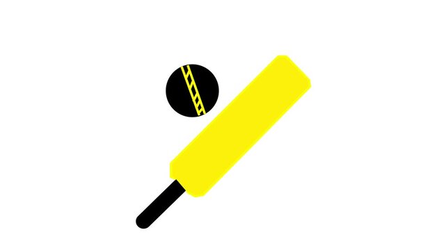 Cricket bat and ball  Cricket Icon Isolated, HD Video Motion Graphic Animation 4K video