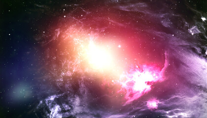 Colorful Galaxy Nebula Background with Bright Stars and Cosmic Space Universe. © Emma Grace