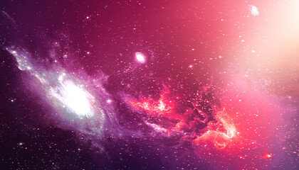 Colorful Galaxy Nebula Background with Bright Stars and Cosmic Space Universe. © Emma Grace
