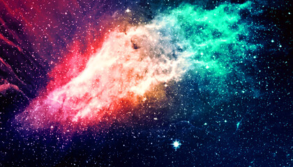 Colorful Galaxy Nebula Background with Bright Stars and Cosmic Space Universe. © Emma Grace
