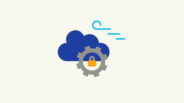 Cloud Computing Security Animated Icon 4K