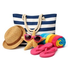 Obraz premium Beach essentials vibrant summer accessories