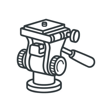 Camera Tripod Head Closeup View.