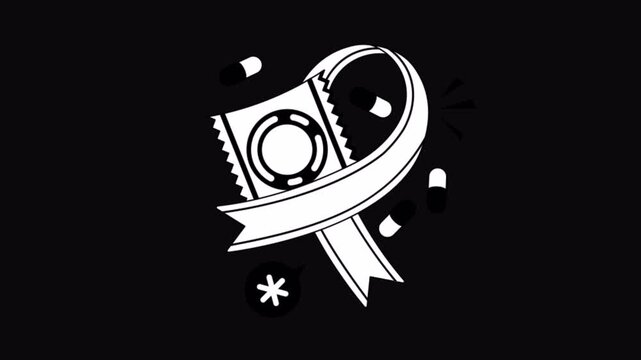 Risk Factors Black and White Alpha Channel Animation