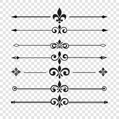 Ornate vector flourish dividers with fleur lis. © mil