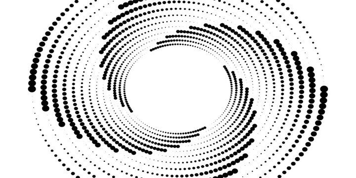 Abstract background with lines in circle. Art design spiral as logo or icon. A black figure on a white background and an equally white figure on the black side.