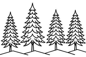 Fototapeta premium Elegant Snowy Forest Line Art Design