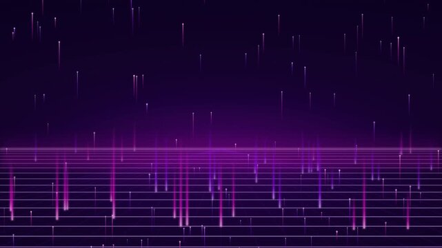 Futuristic Metaverse Digital Rain Radiating Glowing Lines