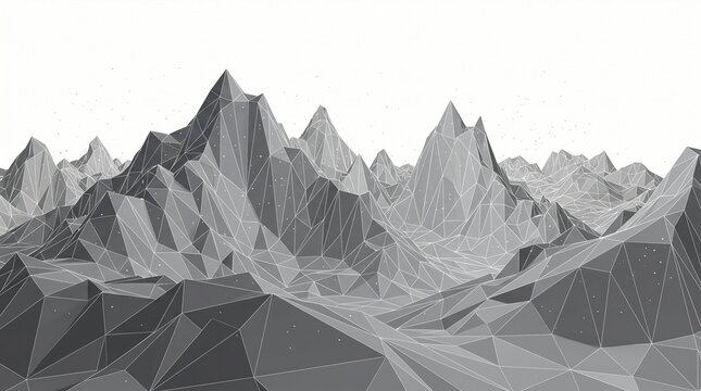 Abstract low poly mountain range illustration with geometric triangle design and scatter particles mountain geometric triangle landscape abstract illustration adventure topography
