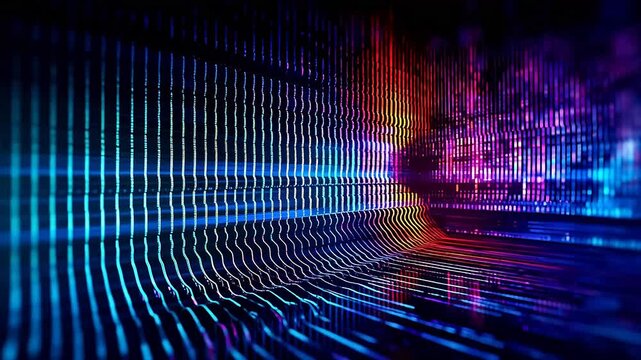 Digital technology neon lights futuristic abstract pattern background