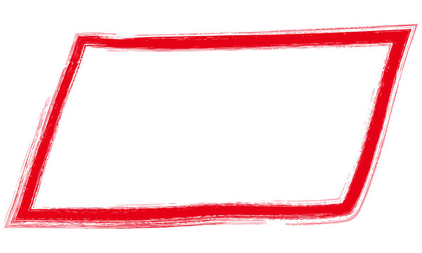 red parallel geometric gunge brush painter shape on transparent background