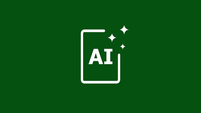 Clean and modern AI design icon animation isolated on white background. Ideal for representing digital creativity.4k video concept