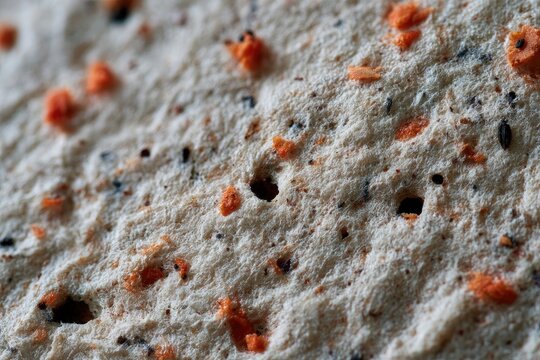 Close-up Macro View of Orange Lichen Growing on a Textured Surface.