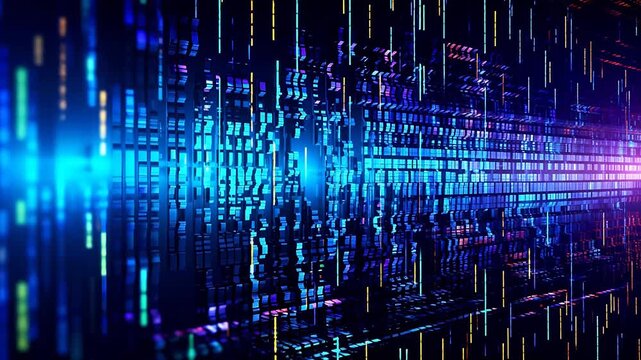 Digital technology neon lights futuristic abstract pattern background