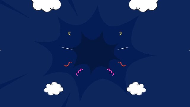Cute pop art flash action comic cartoon background animated