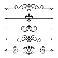 Classic ornate vintage dividers with fleur de lis motif. © Nasima