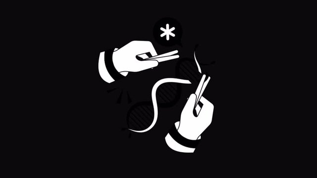 Genetic Mutations Black and White Alpha Channel Animation