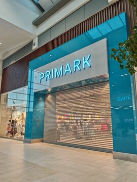 Prague,Czech Republic-April 2 2026: Primark retail store offering affordable fashion clothing and lifestyle products