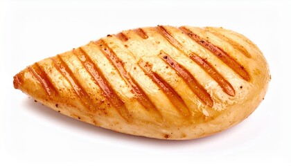Fototapeta premium Grilled Chicken Breast with Herbs, Isolated on White Background 