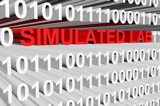 SIMULATED LAB binary code 3d illustration