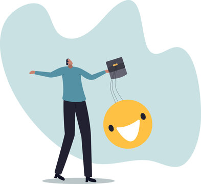 A good mood for a business person is a concept of mental health and the ability to manage one's emotions. human life and situation.vector illustration.