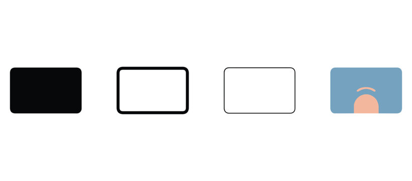Various rectangle shapes and icons for graphic design and user interface elements  simple geometric forms for digital and web applications