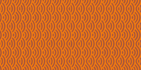 Seamless pattern Japanese texture orange fish scales. Abstract vector background wavy thin lines. Curve wave seamless pattern design. Perfect for poster backgrounds, wallpapers, covers and etc. © SitiAhdiatun