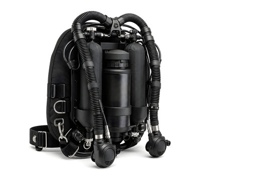 Closed Circuit Rebreather Diving System On White