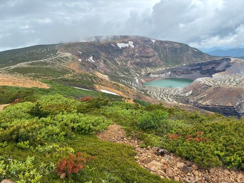 Crater lake of Mount Zao, Okama,Miyagi,Japan