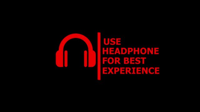 Use headphone for best experience text animation with headphone icon animation.4k video concept 