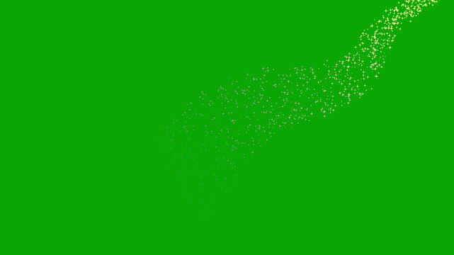 4k glitter star animation, white sparkle particles, fairy dust trail, glowing magic effect, green screen background, cartoon twinkling stars, doodle glitter line, sparkling light streak