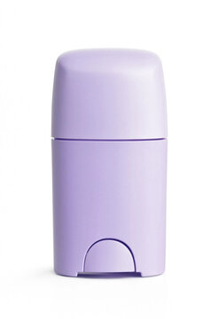 Purple deodorant stick container isolated on white background