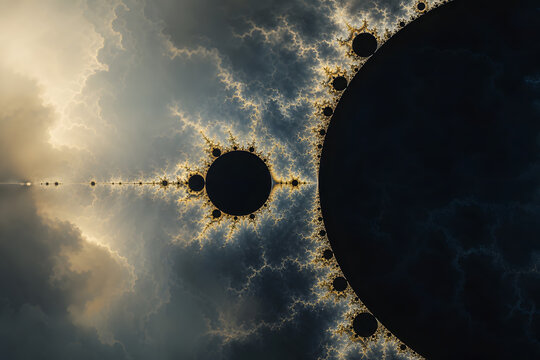 Infinite Mandelbrot Filigree in Cosmic Shadow Light